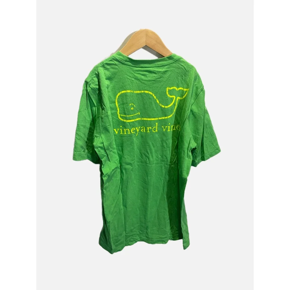 Vineyard Vines Pocket Tee Kids Large 16 Green Whale Graphic Short Sleeve Preppy